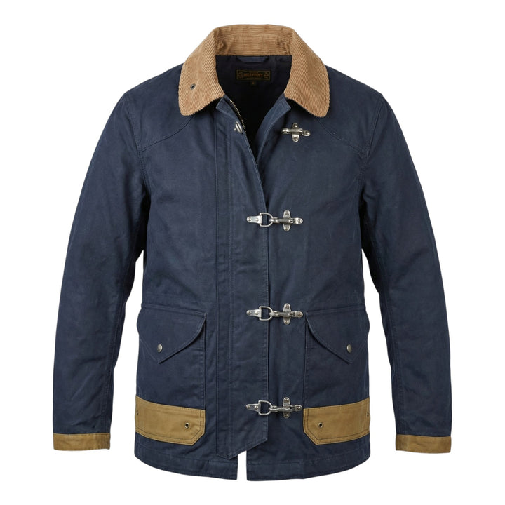 Fireman Canvas Lined Jacket Bedford Blue