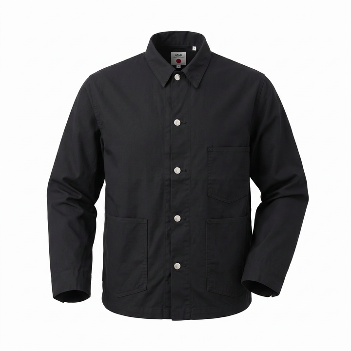 Coverall Japan Military Cloth Back Satin Cotton Black
