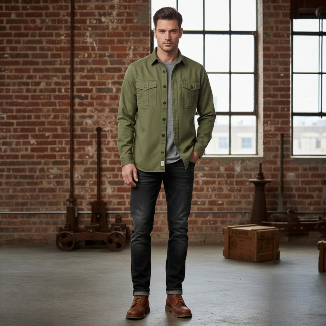 GABARDINE GUIDE SHIRT ALASKA GREEN