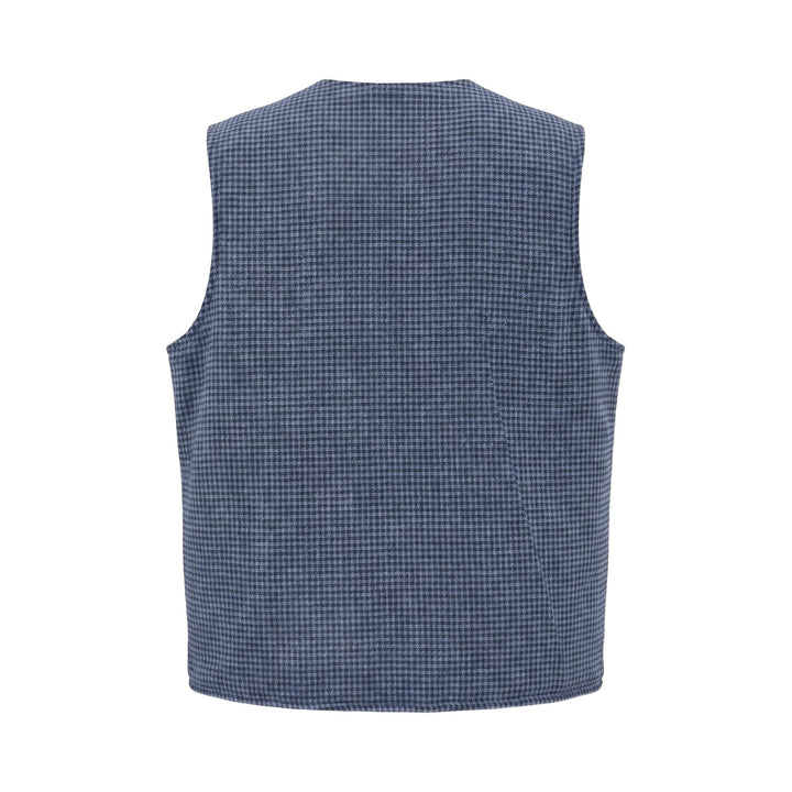 Overiwer GILET REVERSIBILE RIFFS NAVY/PIED DE POULE Blu - foto 3