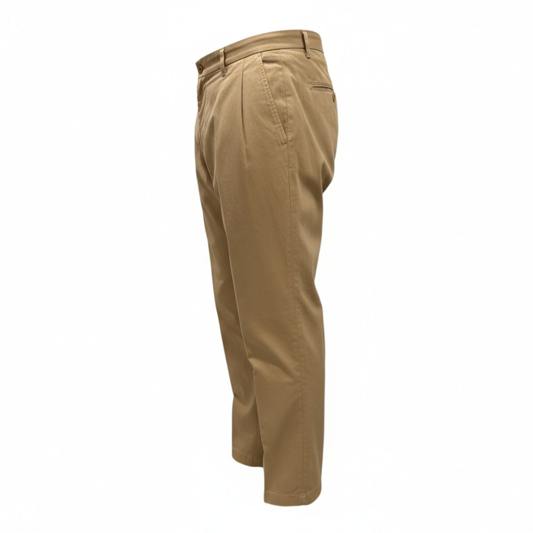PORTOBELLO BEIGE COTTON TROUSERS
