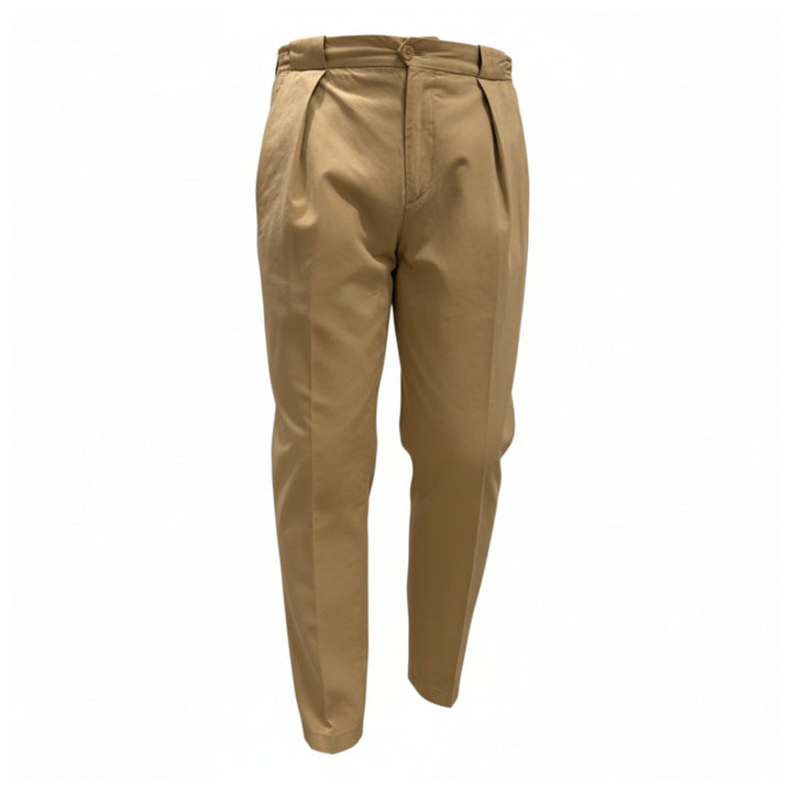 PORTOBELLO BEIGE COTTON TROUSERS
