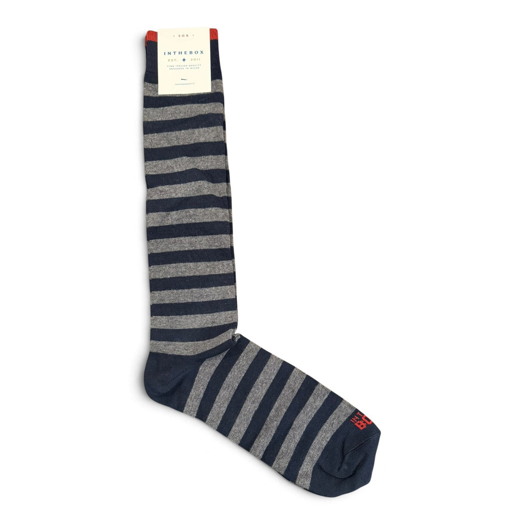 Stripe Rugby Socks Blue/Dark Grey