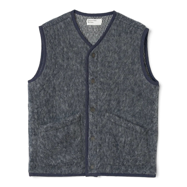 Lancaster Gilet Losso Mohair Mix Navy/Pale Grey
