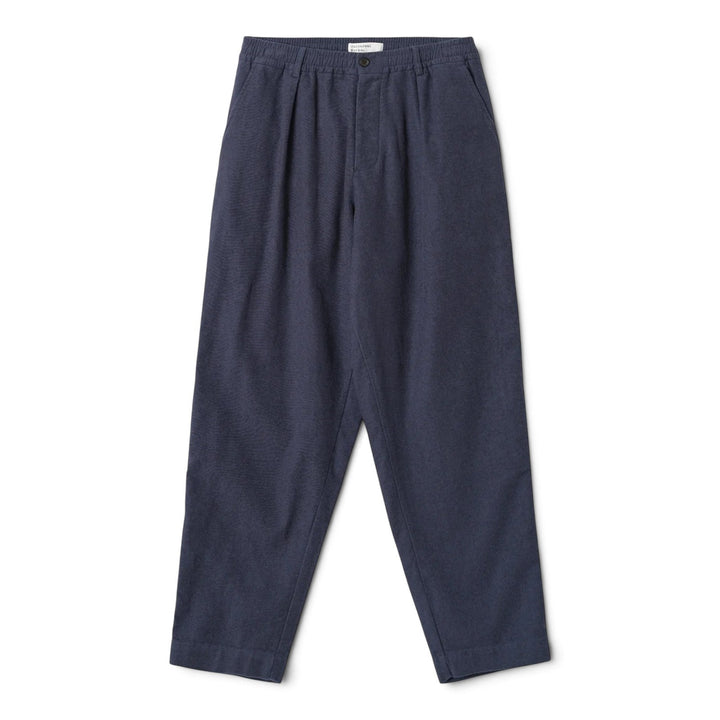 Pleated Track Pant Comfort Moleskin Navy