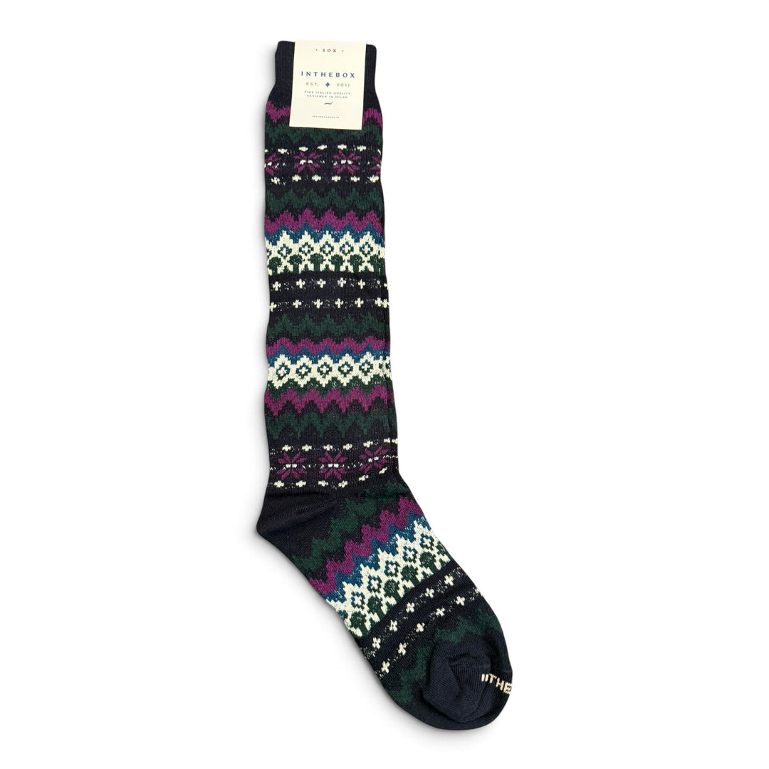 Fair Isle Socks Blue/Cream