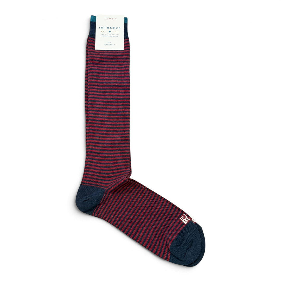 Stripe Classic Socks Blue/Burgundy