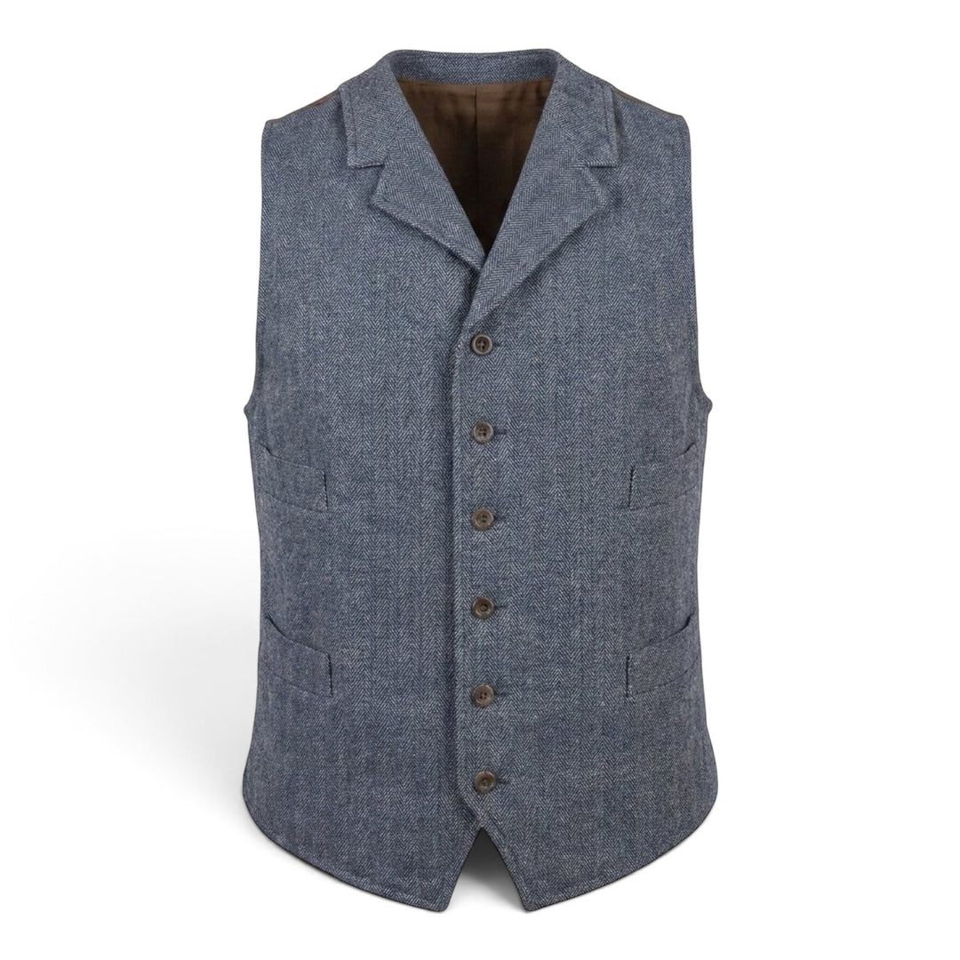 HBT WOOL VEST HENLEY NAVY
