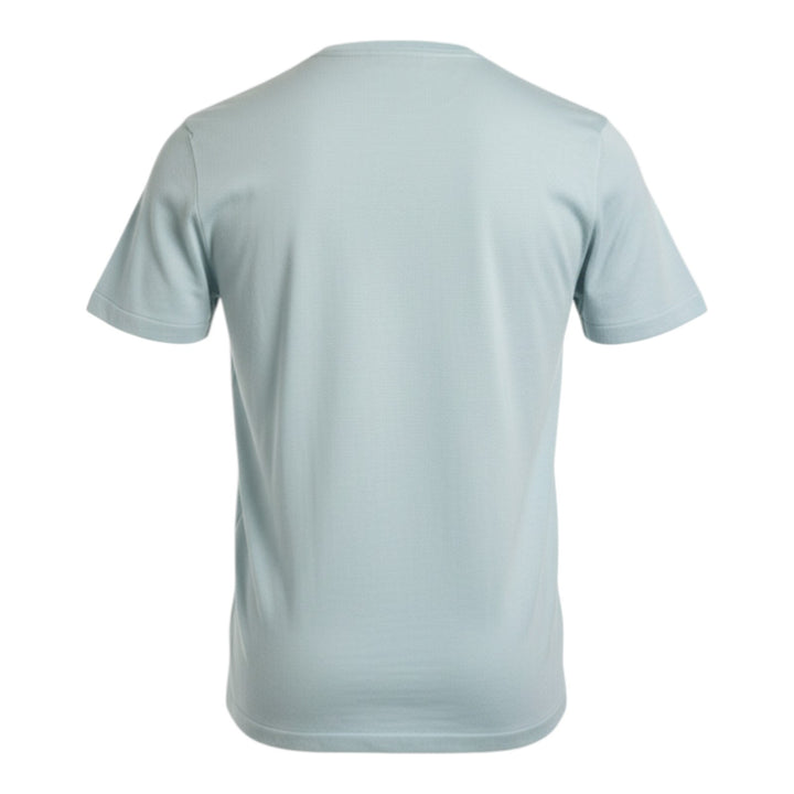 Light Blue Combed Cotton Short Sleeve Crewneck