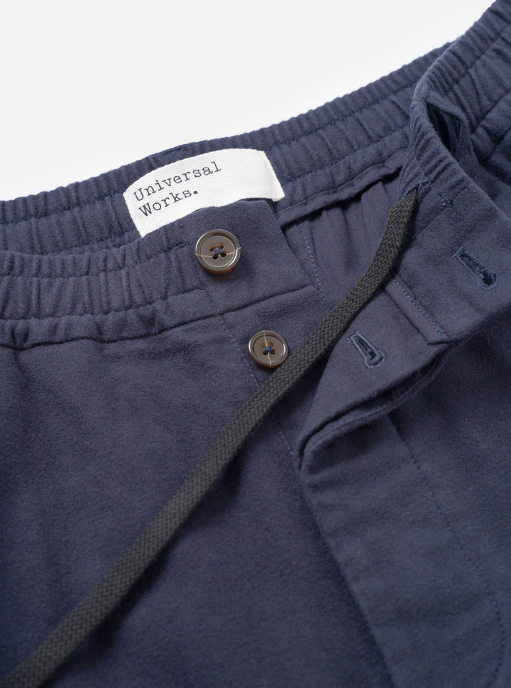 Universal Works Pleated Track Pant Comfort Moleskin Navy Blu - foto 6