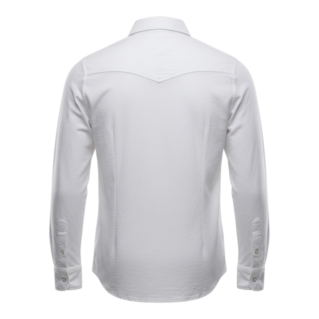 El Paso Slub 180g Long Sleeve Western Shirt White