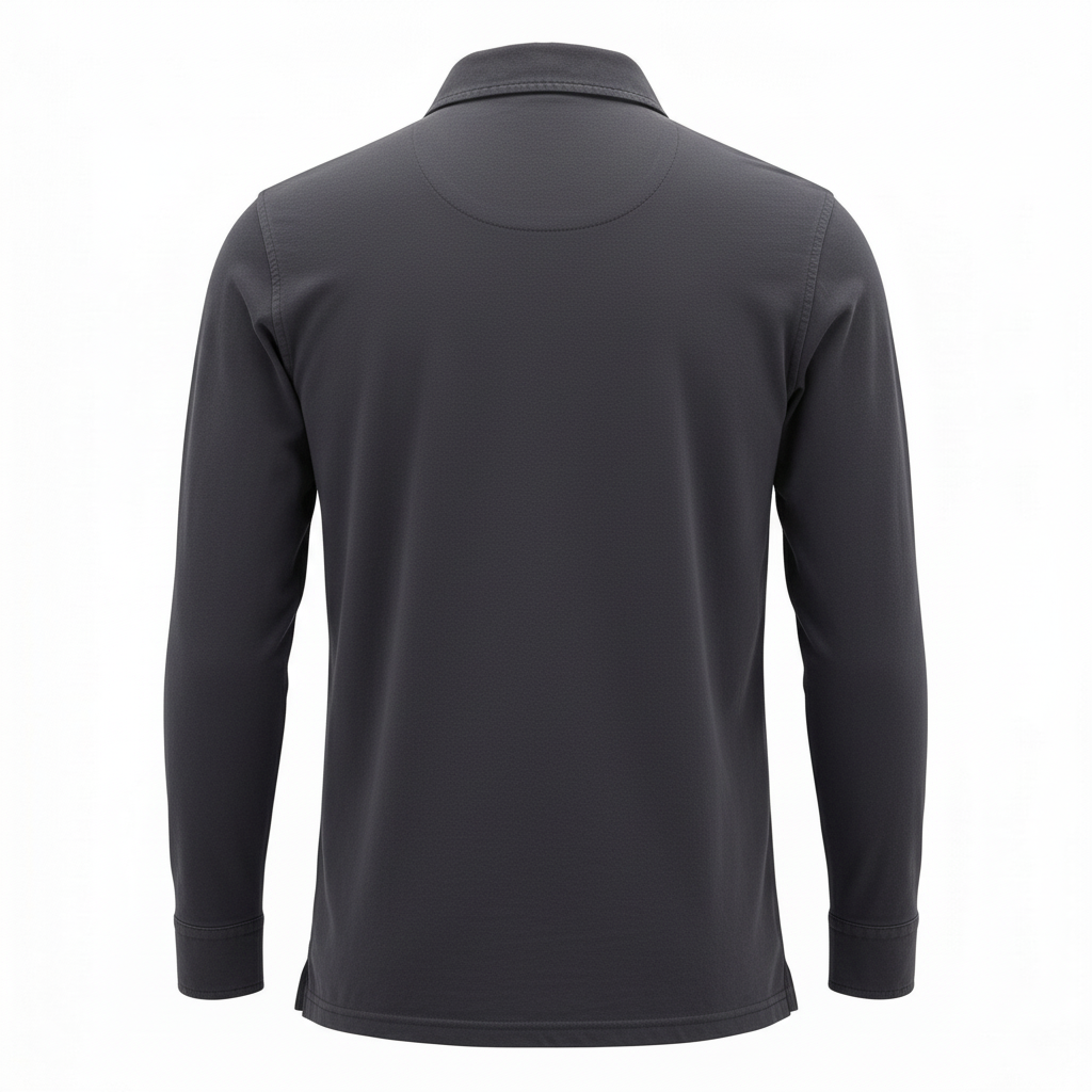York Long Sleeve Jersey Polo Navy
