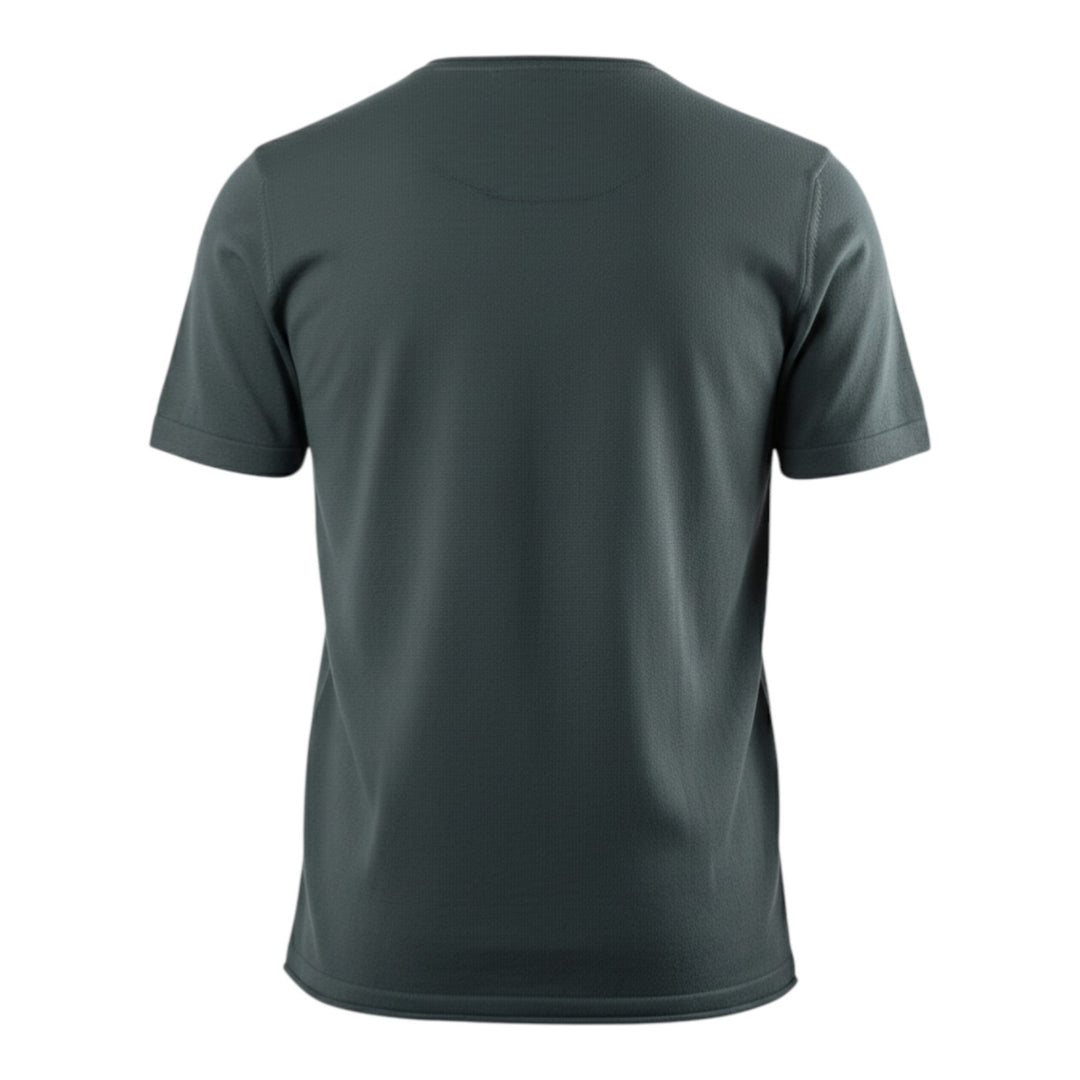 Short Sleeve Combed Cotton Crewneck Anthracite