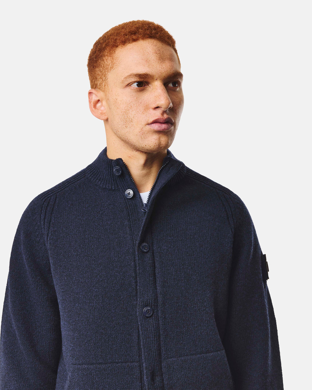 Weekend Offender Gamston Wool Cardigan Navy Blu - foto 3