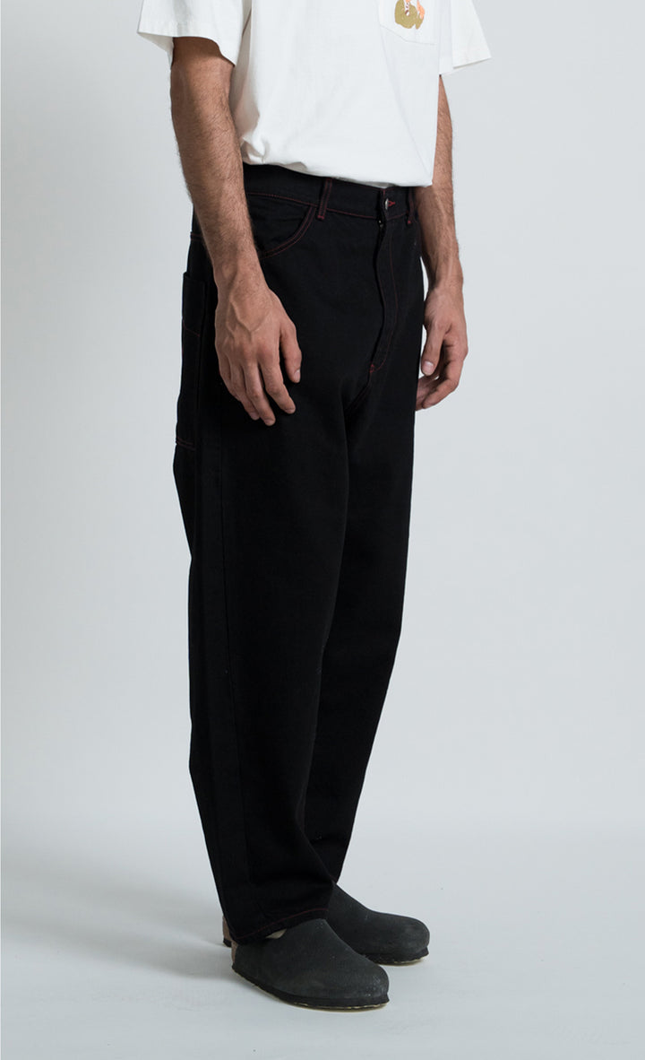 Wooden Jeans Japan Square Pocket Red Circle Black Nero - foto 10